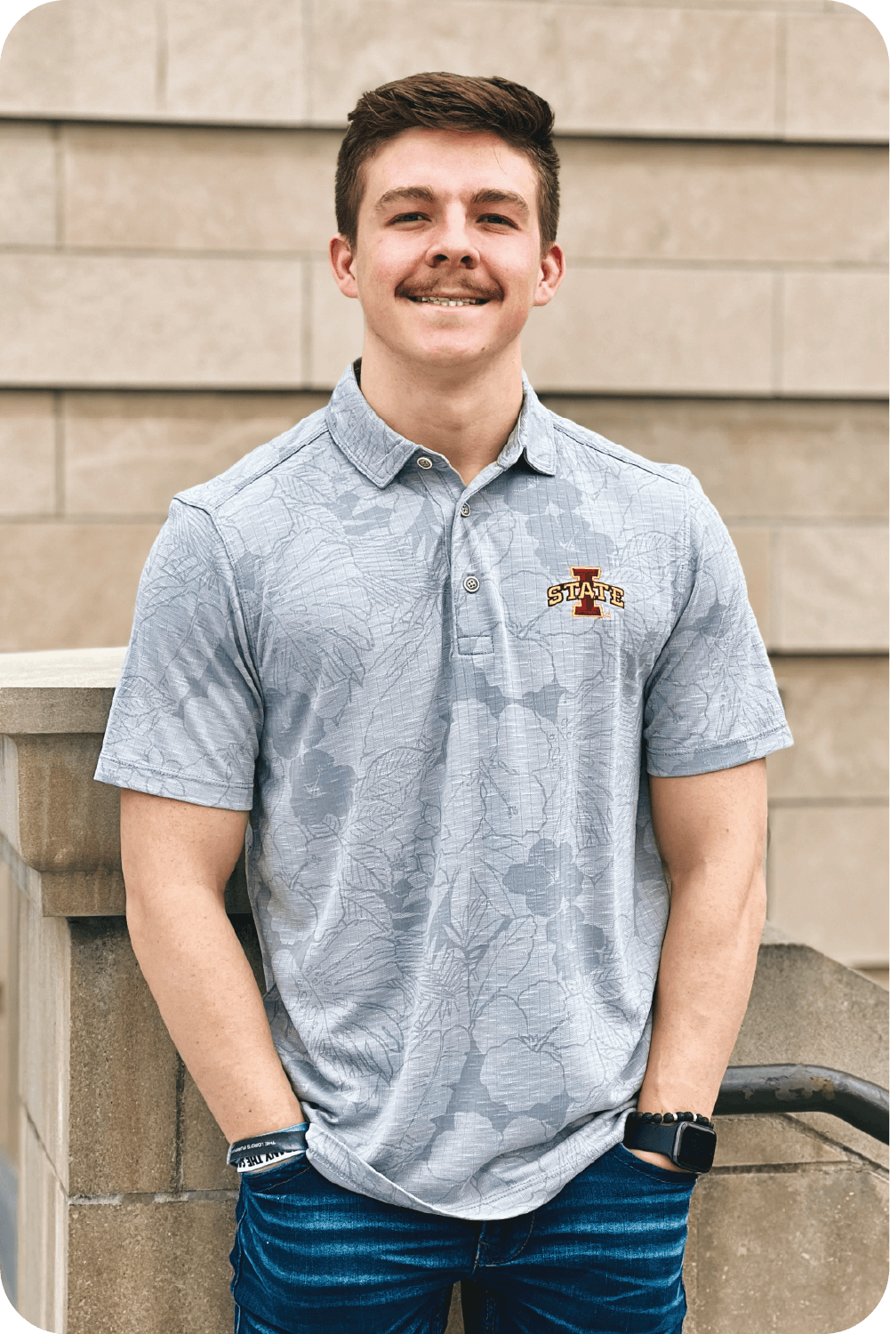Tommy Bahama I-State Gray Short Sleeve Polo